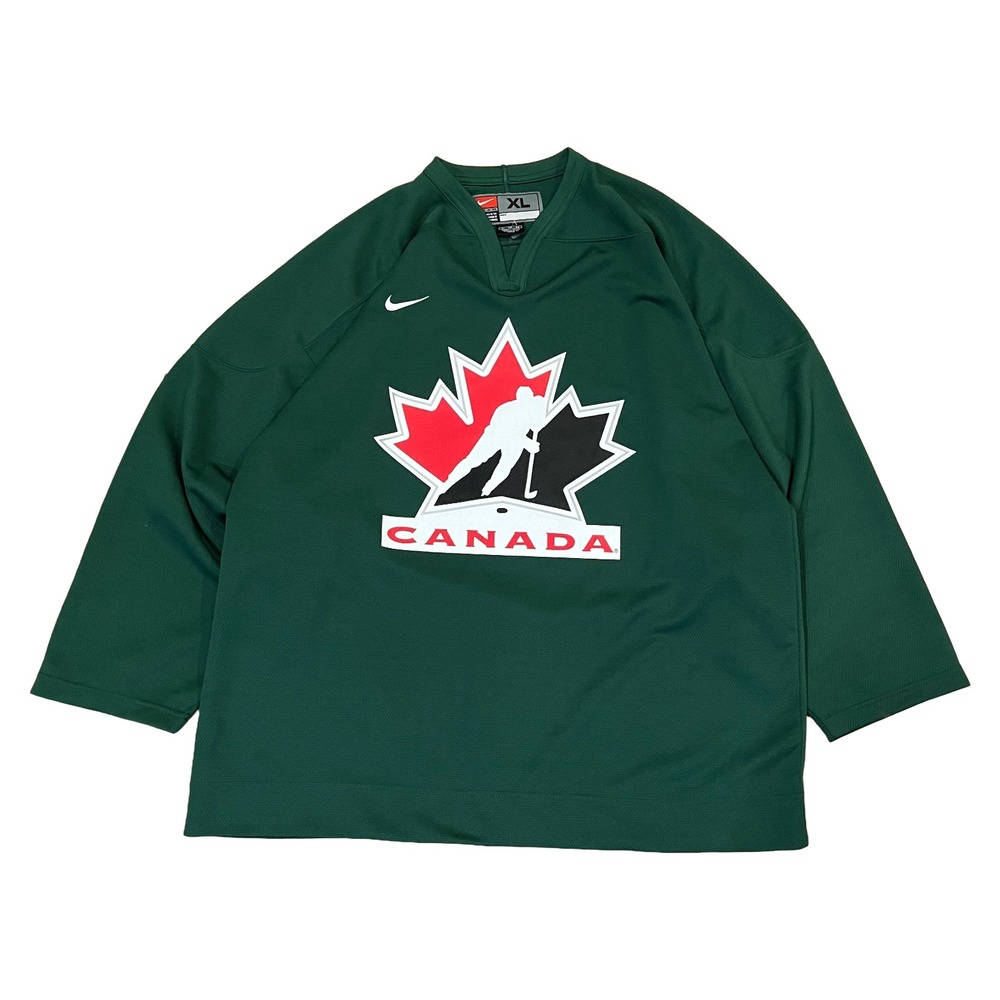Vintage Y2K Nike Team Canada Hockey Jersey Men's XL Made in Korea Green